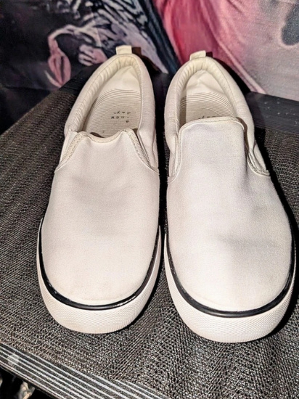 A New Day Classic Slip-On Canvas Slip-On Sneakers White US 7
